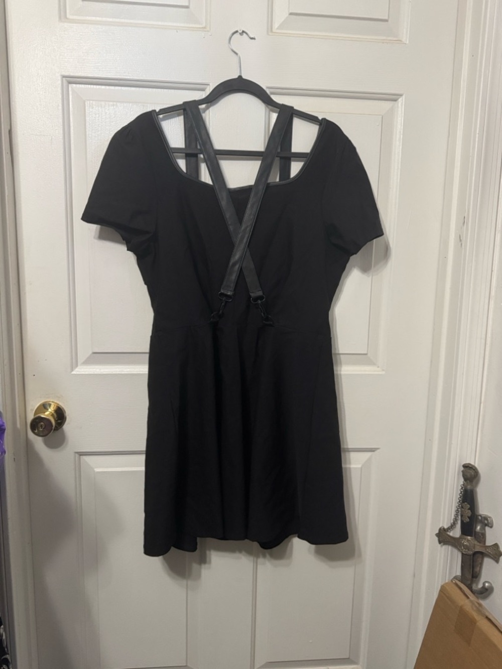 Killstar Black Dress "Grave Rebellion" with Pentagram Zip Front and Straps - Picture 5 of 9